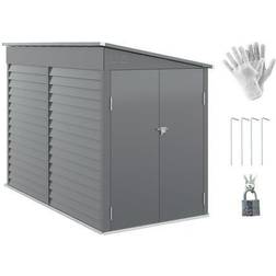 OutSunny 5' Steel Shed, Lean to Shed, Lockable Gloves (Building Area )