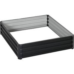 OutSunny 4' 1' Galvanized Raised Garden Bed, Planter Raised Bed with