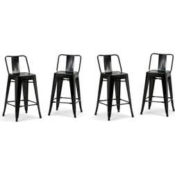 WyndenHall Josephine Industrial Metal Bar Stool