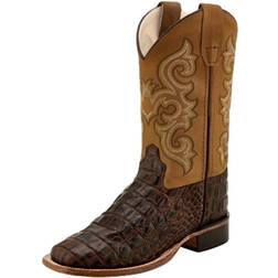 Jama Old West Old West Leather Western Boots, Brown/Tan