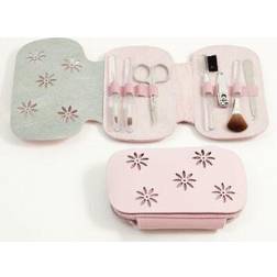 Bey-Berk BB208P 7 Pieces Manicure Set Ultra Sued Case