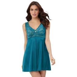 Amoureuse Plus Women's Babydoll Gown in Deep Teal Size 2X