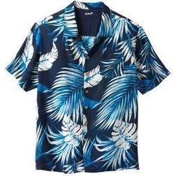 Ks island by kingsize men's big & tall ks island printed rayon short-sleeve