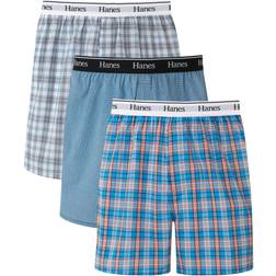 Hanes originals men's moisture-wicking woven boxers 3 pack