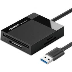 Ugreen USB 3.0 SD/Micro SD/CF/MS Minneskort Läsare Svart