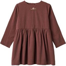 Wheat Dress Gunvor Embroidery aubergine