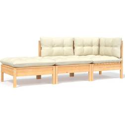 vidaXL gräddvita dynor Loungeset