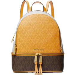 Michael Kors Rhea Medium Color-Block Logo Backpack - Golden Rod Multi