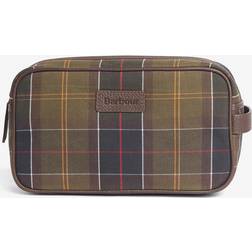 Barbour Tartan Leather Wash Bag