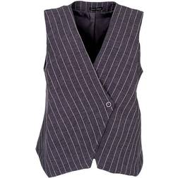 Black Colour Chicago vest grey stripe