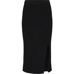 Co'Couture Claire Rib Knit Skirt Black