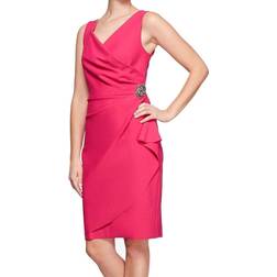 Alex Evenings Short Side Ruched Compression Dress - Fuchsia