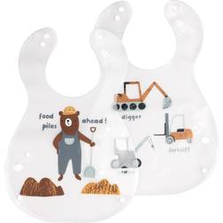 Sebra Bib Busy Builders 2-pack Blue