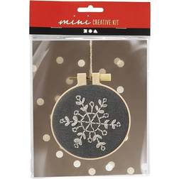 Creativ Company Mini DIY Kit Broderi, Snöflinga, grå 1 förp