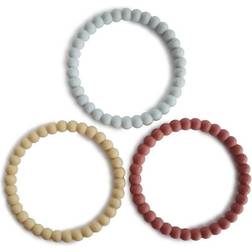 Mushie Pearl Teether Armbånd 3-Pack Mellow/Terracotta/Periwinkle