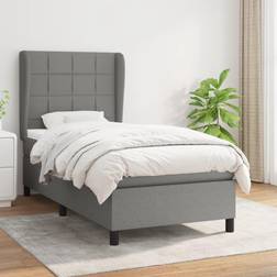 vidaXL madras 90x190 stof mørkegrå Kontinentalseng