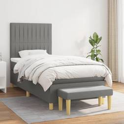 vidaXL madras 90x190 stof mørkegrå Kontinentalseng