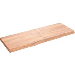 vidaXL Light Brown Solid Oak Wood 55.1 x 19.7 x 2.4 in Wall Shelf