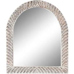 Home ESPRIT ESPRIT White Mango wood Stripped Engraving Wall Mirror