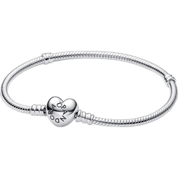 Pandora Moments Heart Clasp Snake Chain Bracelet - Silver