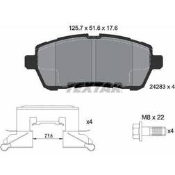 Textar Bremsbeläge Vorne 2428302 Fiesta VI Mazda 2