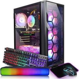 STGAubron Gaming Desktop PC,Intel Core I7 3.4 GHz up to 3.9 GHz,GeForce RTX 2060 6G GDDR6,16G RAM,512G SSD,WiFi,BT 5.0,RGB Fanx6,RGB Keyboard&Mouse,RGB Mouse Pad,RGB BT Sound Bar,W10H64