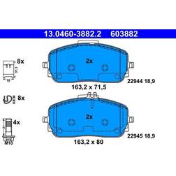 ATE Bremsbelagsatz, Scheibenbremse Vorderachse 13.0460-3882.2