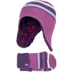 Heat Holders Girls Winter Warm Pom Pom Bobble Beanie And Mittens