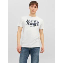 Jack & Jones Logotyp Rundringning T-shirt Vit