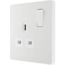 BG Evolve Pearlescent White 13A Single Socket