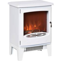 Homcom Led elektrokamin standkamin mit flammeneffekt 900/1800w weiß