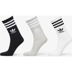 Adidas Mid Cut Crew Socks 3-Pack - White/Medium Grey Heather/Black