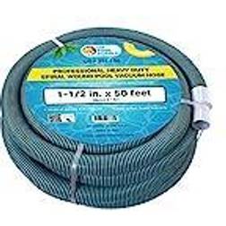 1-1/2" x 50 foot heavy duty spiral wound swimming pool vacuum hose, swivel cuff