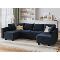 Honbay Convertible Sectional Sofa 112.6" 6 Seater