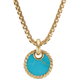 David Yurman Elements Disc Pendant - Gold/Turquoise