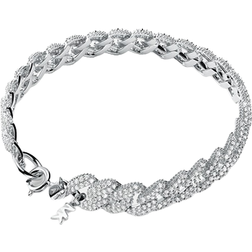 Michael Kors Precious Metal-Plated Pavé Curb Link Bracelet - Silver