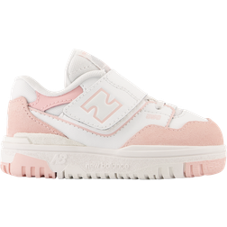 New Balance Kid's 550 Bungee Lace with Top Strap TD - White /Pink Haze