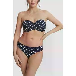 Panache Anya Riva Spot Twist Bandeau Bikini Top, Navy/Vanilla