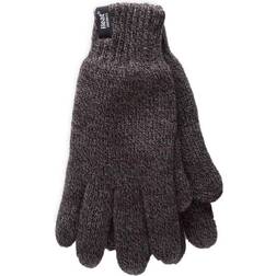 Heat Holders Mens Fleece Lined Warm Gloves For Winter Grey