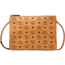 MCM Crossbody Pouch In Visetos Original Medium - Cognac