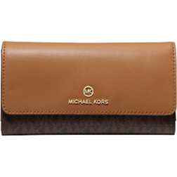 Michael Kors Large Logo and Leather Tri-Fold Wallet - Brn/Acorn