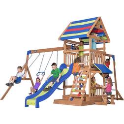 Backyard Discovery Beach Front All Cedar Wooden Swing Set