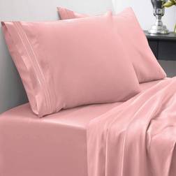 Sweet Home Collection Breathable Luxury Bed Sheet Pink (259.1x233.7cm)