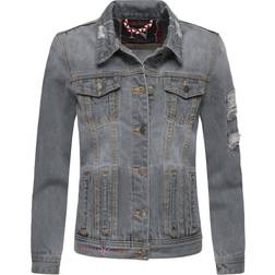 Navahoo NAVAHOO Damen Jacke Übergangsjacke Jeans Frühling Destroyed Jeansjacke Pamuyaa