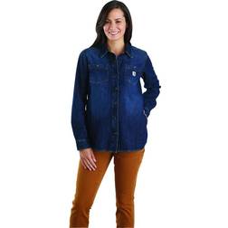 Carhartt Relaxed-Fit Midweight Denim Long-Sleeve Shirt for Ladies Zion