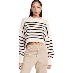 Free People Stripe Easy Crop Pullover