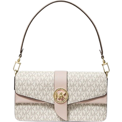 Michael Kors Greenwich Medium Logo Shoulder Bag - Vanilla/Soft Pink