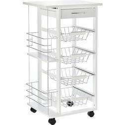 Homcom Rolling Kitchen Cart Trolley Table 37x47cm