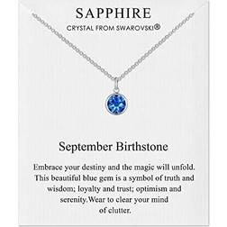 Jones September sapphire birthstone necklace created with zircondiaÂ crystals