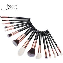 Jessup Professionella Sminkborstar - Pärlfärg/Vit/Gyllenrosa